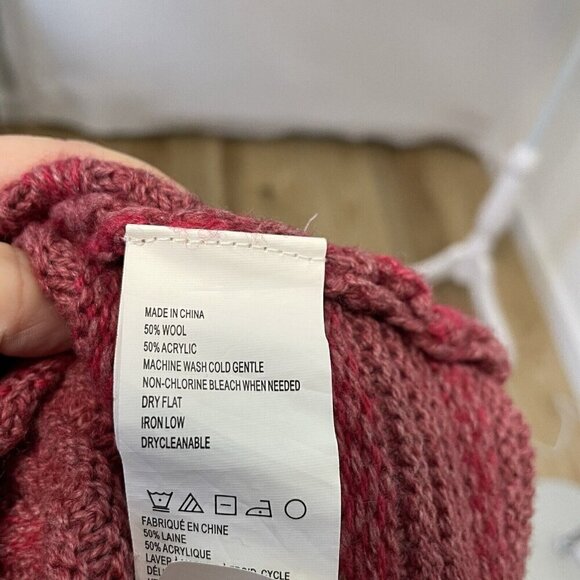 prAna Wool Blend Boat Neck Oversized Boxy Stripe Sweater Red size XL - Picture 9 of 10